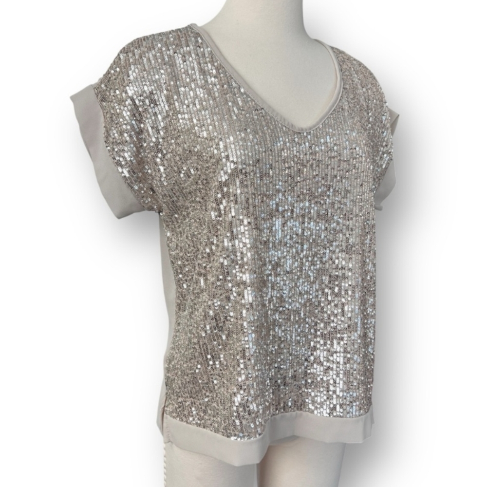 Silver Sequin Women's Top